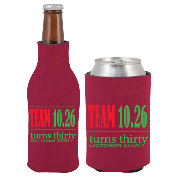 Zippered Bottle and Can Koozie Sets, Personalized Drinkware