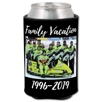 Family Vacation photo cooler showing a photo and custom lettering