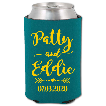 Premium cooler with script names and wedding date