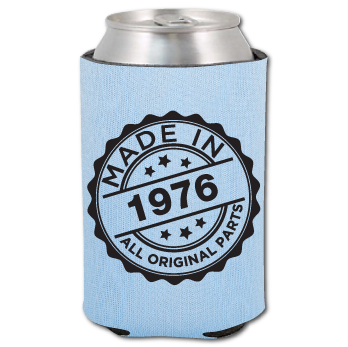 Premium cooler with a circular vintage birthday design
