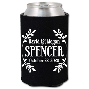 Standard cooler with names framed by floral artwork
