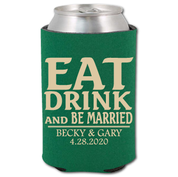 Standard cooler with bold Eat Drink and Be Married lettering