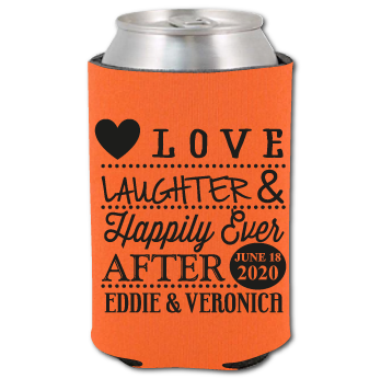 Standard cooler with a Love Laughter Happily Ever After design