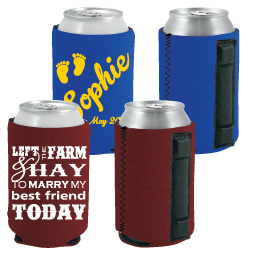 Personalized magnetic coolers with printed lettering and farm artwork