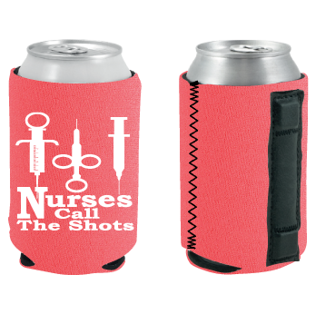 Magnetic cooler showing a nurse-themed design and the back magnet