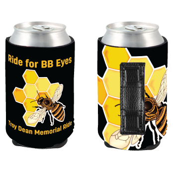 Full-color magnetic cooler showing memorial artwork and the magnet side