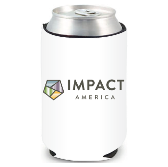 Full-color neoprene cooler with a clean business logo