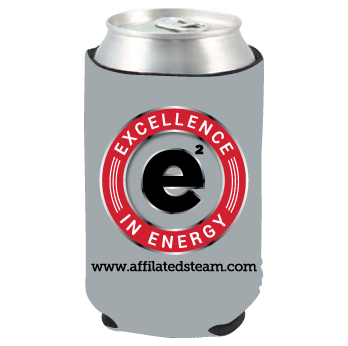 Full-color neoprene cooler with multicolor company branding