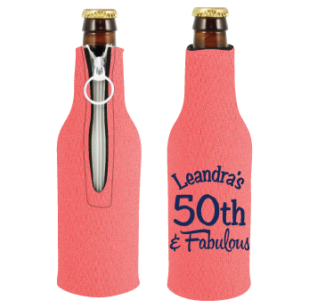 Neoprene Zipper Bottle Koozie personalized design example 1