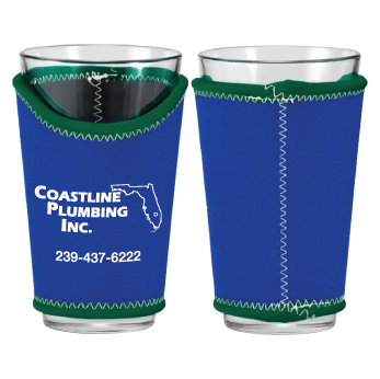 Premium Neoprene Pint Glass Coolie with Custom Edging personalized design example 1