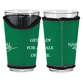Premium Neoprene Pint Glass Coolie with Custom Edging personalized design example 2