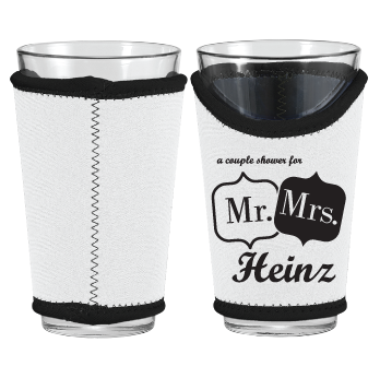 Premium Neoprene Pint Glass Coolie with Custom Edging personalized design example 5