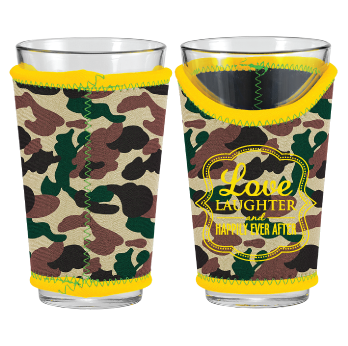 Premium Neoprene Pint Glass Coolie with Custom Edging personalized design example 6