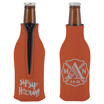 Scuba Foam Zipper Up Bottle Coolie personalized design example 2