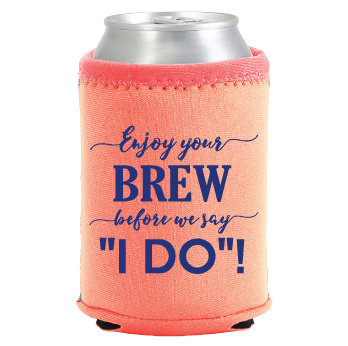 Coral Freezable wedding favor cooler